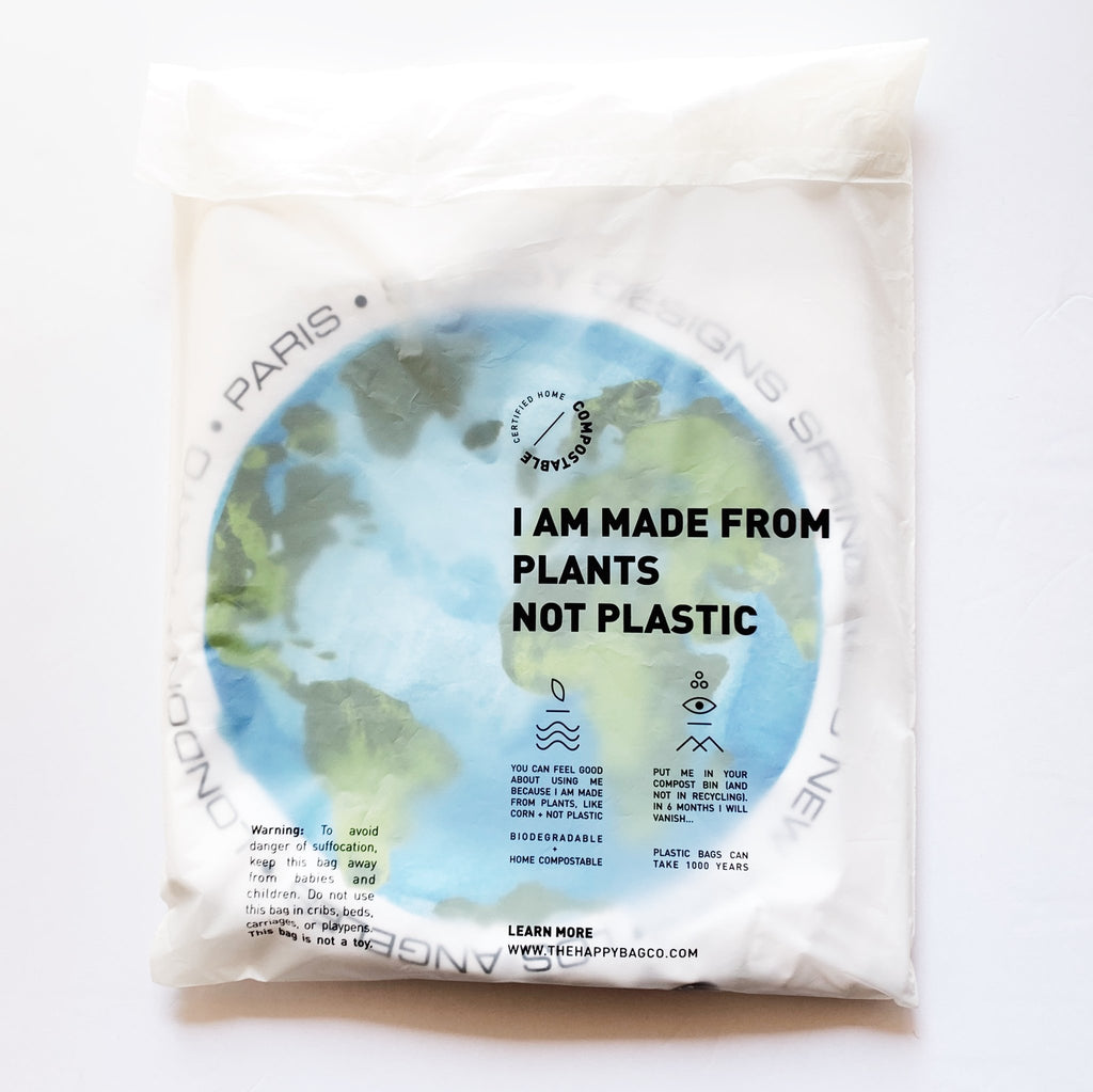 plastic bags made from plants 12x15" Clear Happy Plant Bag (x100)